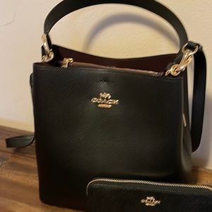 Coach black bucket crossbody